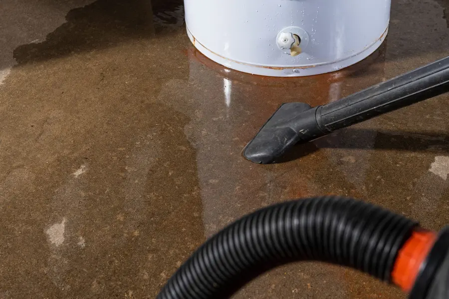 A failed water heater flooding a Riverton basement
